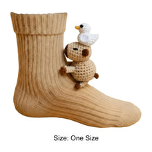 Load image into Gallery viewer, 1 Pair 3D Doll Socks Funny Knit Animal Socks Floor Socks for Girls Women (Duck)
