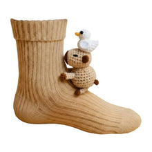 Load image into Gallery viewer, 1 Pair 3D Doll Socks Funny Knit Animal Socks Floor Socks for Girls Women (Duck)
