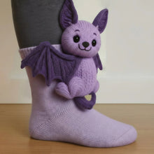 Load image into Gallery viewer, 1 Pair 3D Doll Socks Funny Knit Animal Socks Floor Socks for Girls (Bat)
