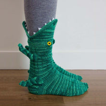 Load image into Gallery viewer, 1 Pair 3D Doll Socks Funny Knit Animal Socks Floor Socks for Girls (Dinosaur)
