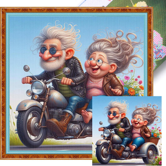 Grandparents' Travel - Full 11CT Stamped Cross Stitch 40x40CM - Yishu
