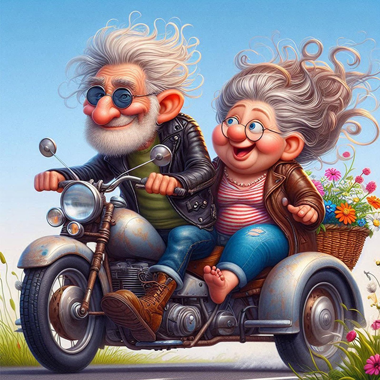Grandparents' Travel - Full 11CT Stamped Cross Stitch 40x40CM - Yishu