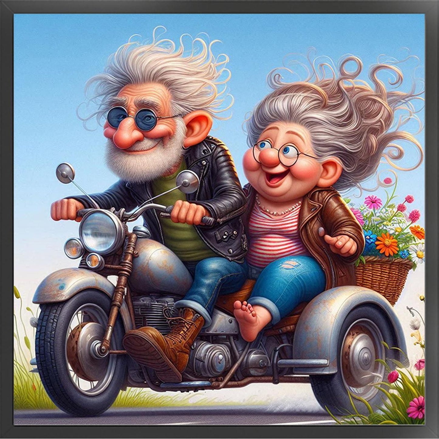 Grandparents' Travel - Full 11CT Stamped Cross Stitch 40x40CM - Yishu