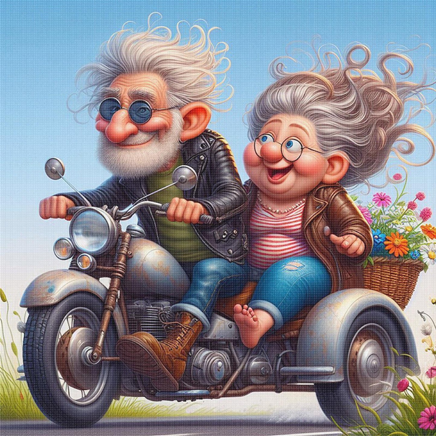 Grandparents' Travel - Full 11CT Stamped Cross Stitch 40x40CM - Yishu