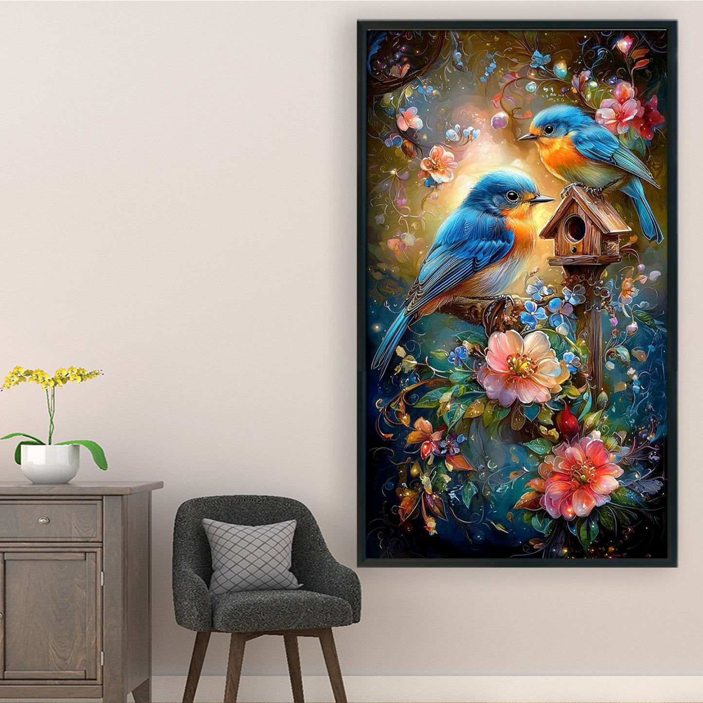Robin - Full 11CT Stamped Cross Stitch 40x70CM - Yishu