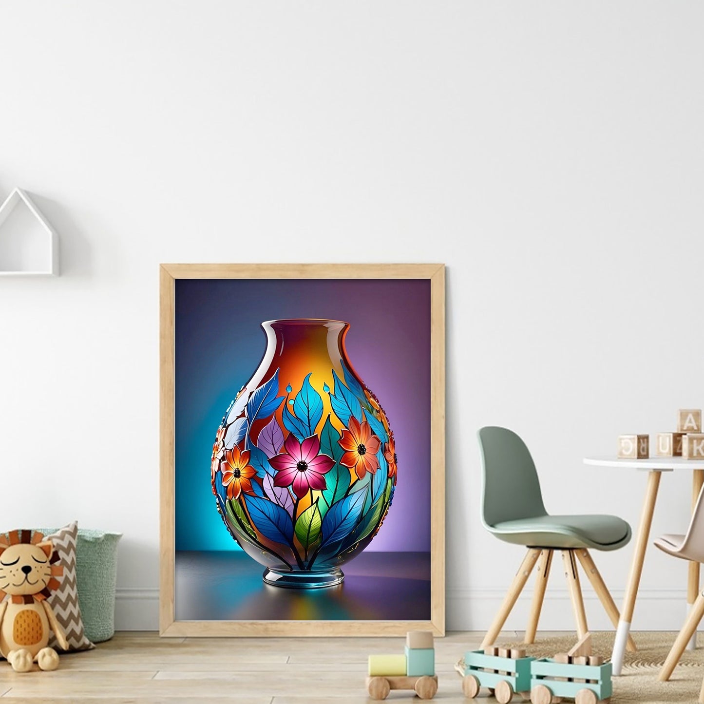 Glass Vase - Full 11CT Stamped Cross Stitch 40x53CM - Huacan