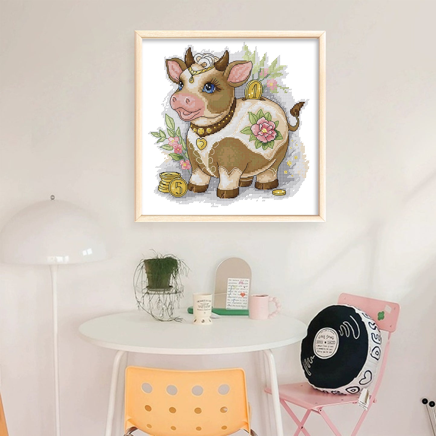 Lucky Ox - Partial 14CT Stamped Cross Stitch 29x29CM - Joy Sunday Backstitch+Half Cross Stitch