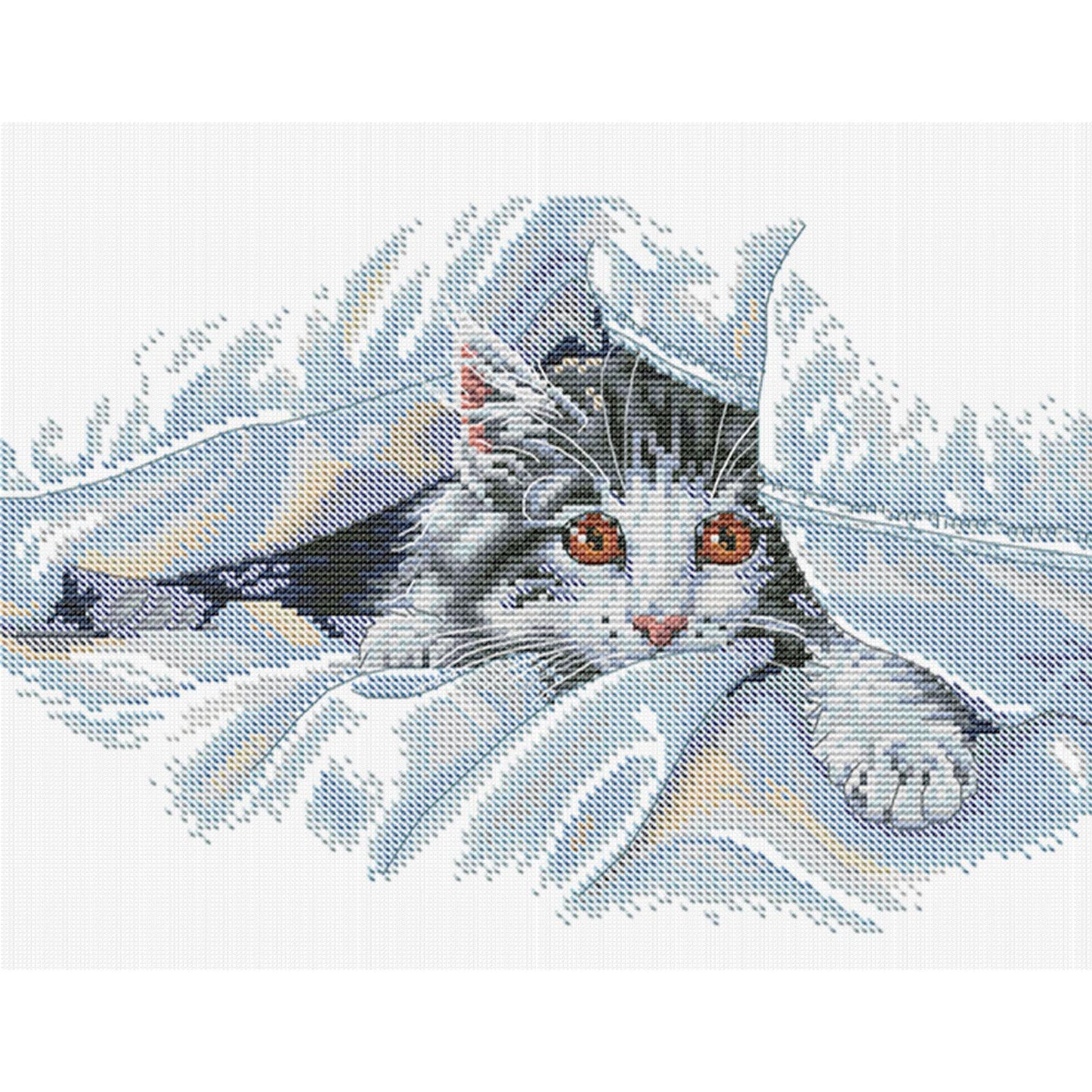 Peeking Frame - Partial 14CT Stamped Cross Stitch 34x28CM - Joy Sunday Backstitch+Half Cross Stitch