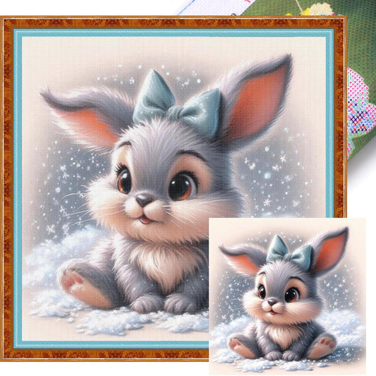 Rabbit - Full 18CT Stamped Cross Stitch 20x20CM - Huacan