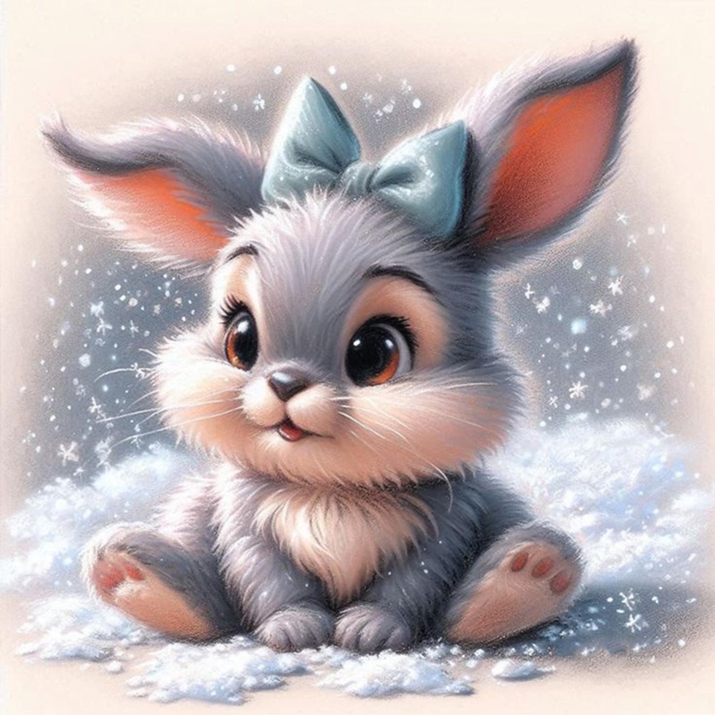 Rabbit - Full 18CT Stamped Cross Stitch 20x20CM - Huacan