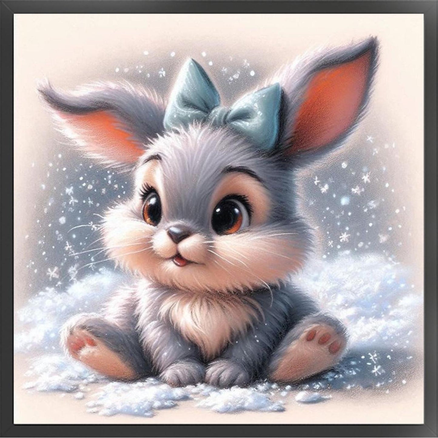 Rabbit - Full 18CT Stamped Cross Stitch 20x20CM - Huacan