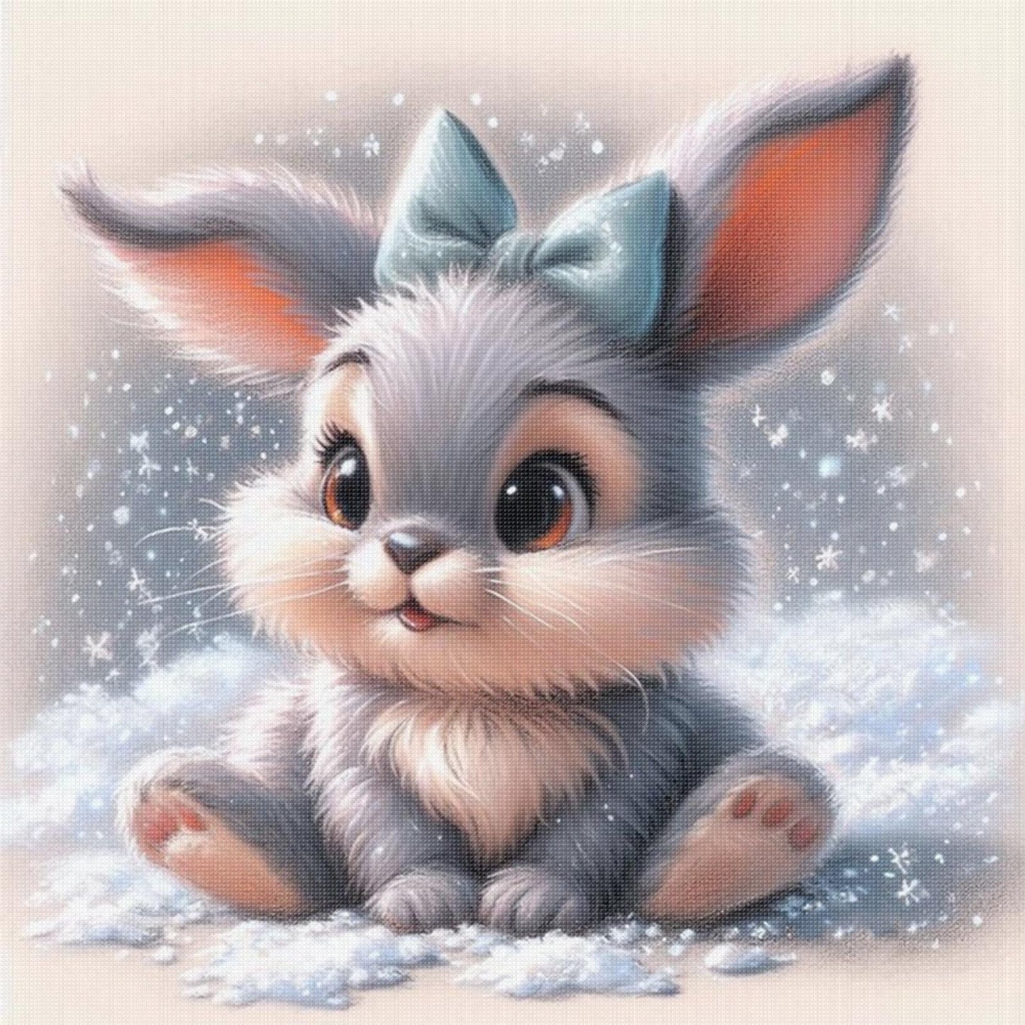Rabbit - Full 18CT Stamped Cross Stitch 20x20CM - Huacan