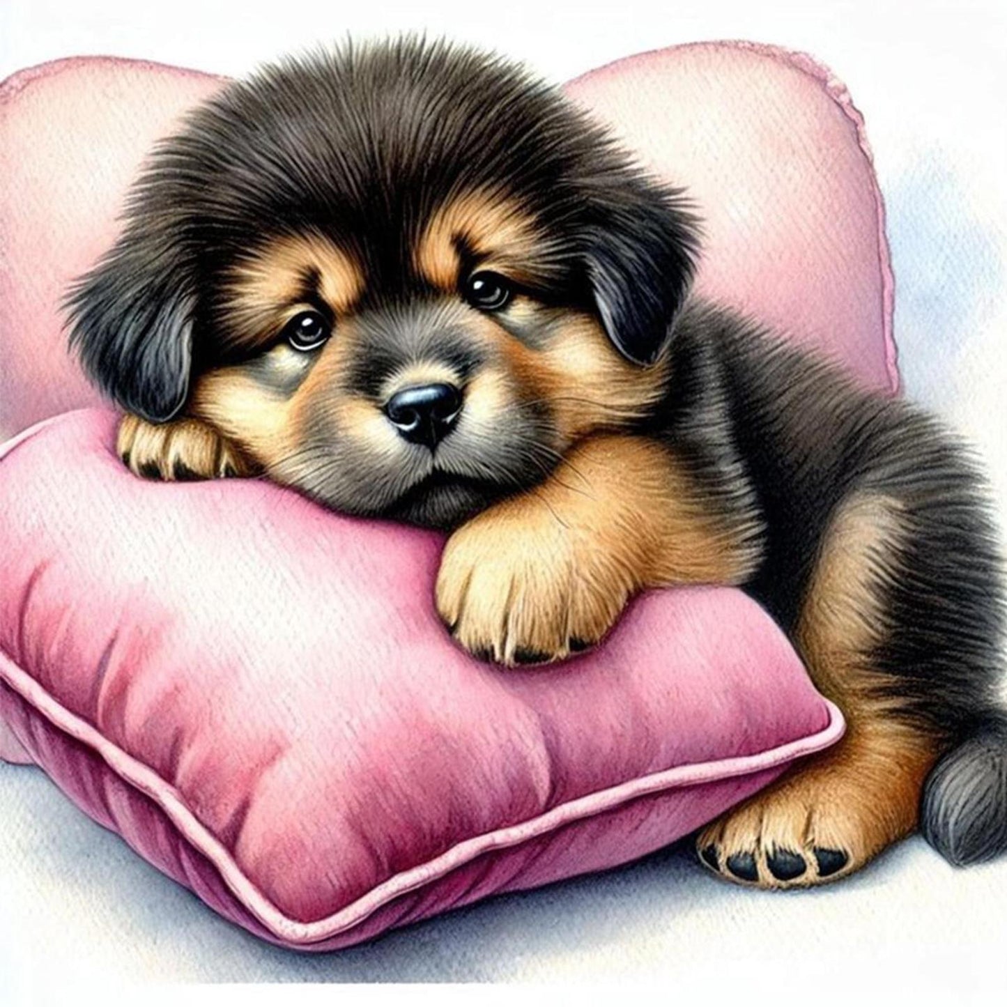 Sleeping Dog - Full 18CT Stamped Cross Stitch 20x20CM - Huacan