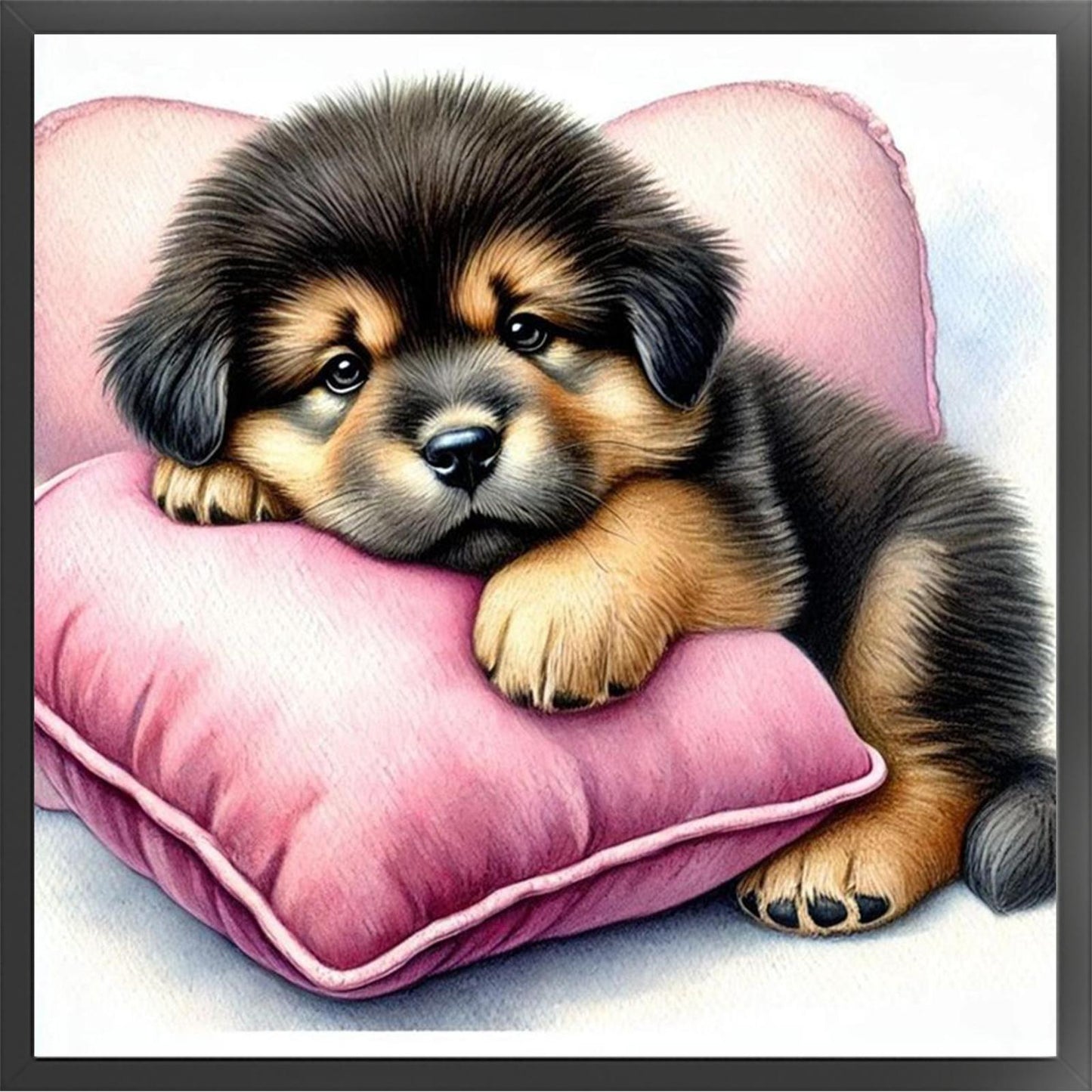Sleeping Dog - Full 18CT Stamped Cross Stitch 20x20CM - Huacan
