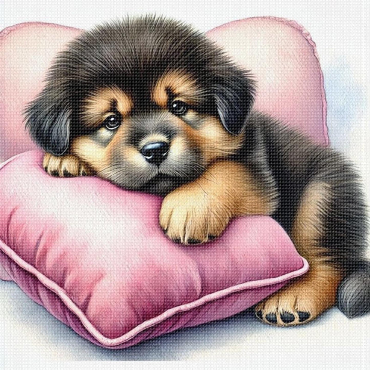 Sleeping Dog - Full 18CT Stamped Cross Stitch 20x20CM - Huacan