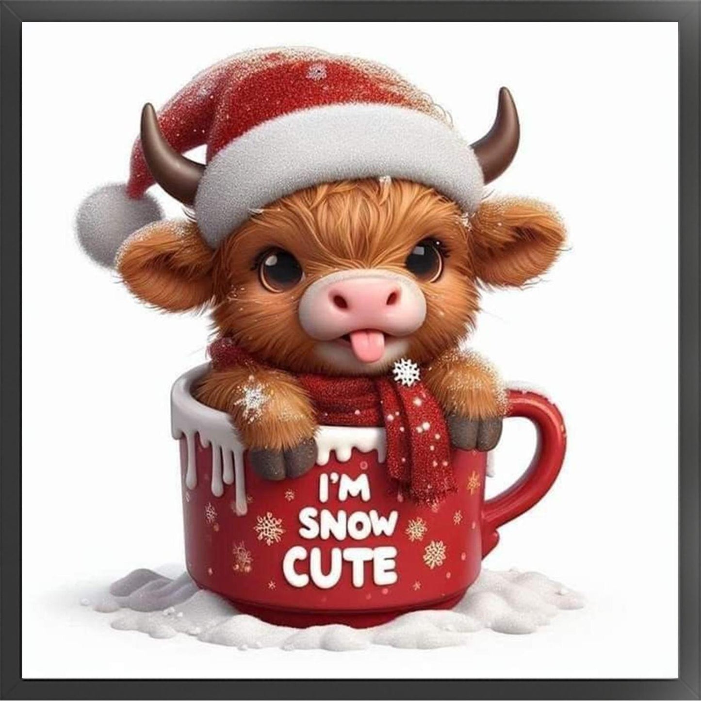 Christmas Yak - Full 18CT Stamped Cross Stitch 20x20CM - Huacan