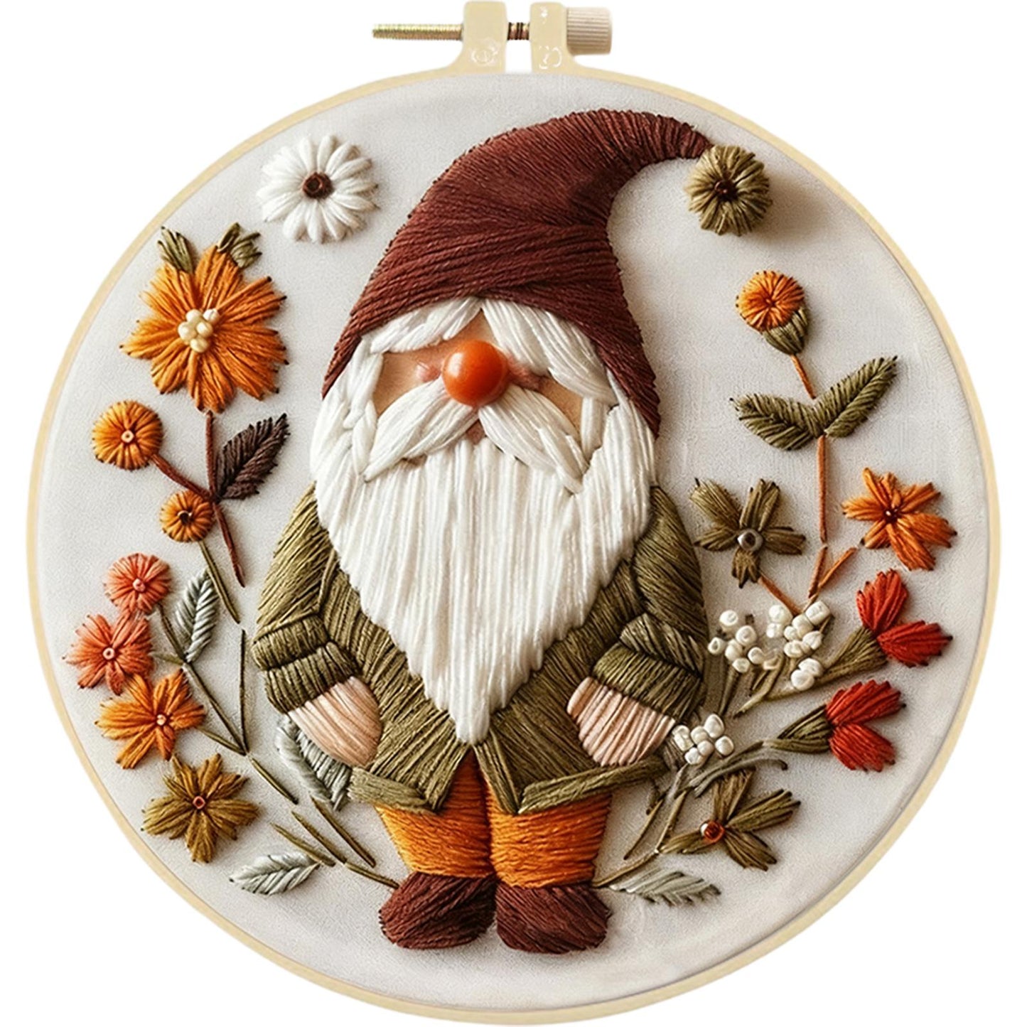 4PCS Christmas&Halloween - DIY Embroidery Cross Stitch Kit with Pattern Cotton Threads Needles Hoop 25x25CM/9.84x9.84in