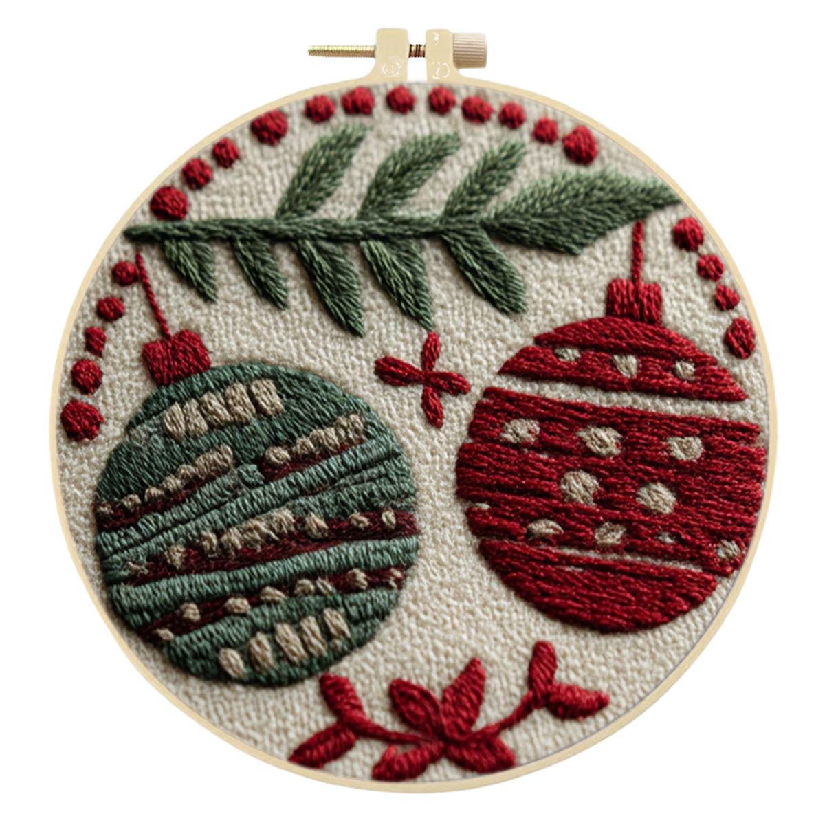 4Pcs Christmas Collection - DIY Embroidery Cross Stitch Kit with Pattern Cotton Threads Needles Hoop 25×25CM/9.84×9.84in