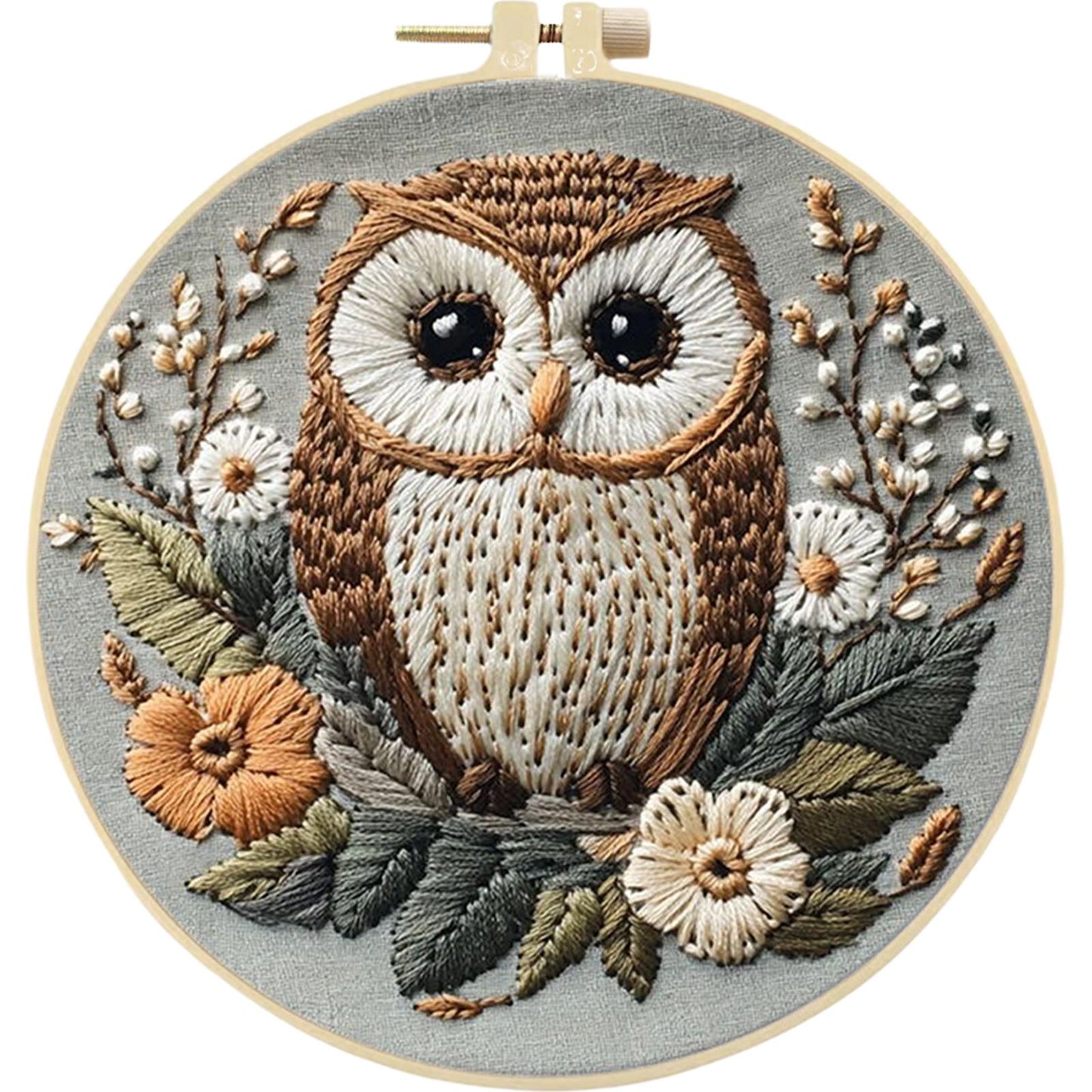 4PCS Animal Series - DIY Embroidery Cross Stitch Kit with Pattern Cotton Threads Needles Hoop 30x30CM/11.81x11.81in