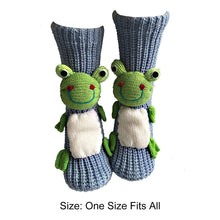 Load image into Gallery viewer, Long Stocking Stuffers Socks Chunky Knit Floor Slipper Sock (Dull Blue Frog)
