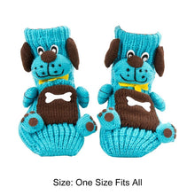 Load image into Gallery viewer, Long Stocking Stuffers Socks Chunky Knit Floor Slipper Sock Christmas (Blue Dog)
