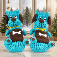Load image into Gallery viewer, Long Stocking Stuffers Socks Chunky Knit Floor Slipper Sock Christmas (Blue Dog)

