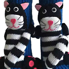 Load image into Gallery viewer, Long Stocking Stuffers Socks Chunky Knit Floor Slipper Sock Christmas (Blue Cat)
