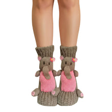 Load image into Gallery viewer, Long Stocking Stuffers Socks Chunky Knit Floor Slipper Sock (Grey Elephant)
