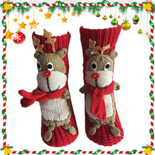 Load image into Gallery viewer, Long Stocking Stuffers Socks Chunky Knit Floor Slipper Sock Christmas (Red Elk)
