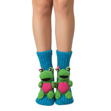 Load image into Gallery viewer, Long Stocking Stuffers Socks Chunky Knit Floor Slipper Sock Christmas(Blue Frog)
