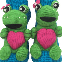 Load image into Gallery viewer, Long Stocking Stuffers Socks Chunky Knit Floor Slipper Sock Christmas(Blue Frog)
