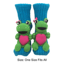 Load image into Gallery viewer, Long Stocking Stuffers Socks Chunky Knit Floor Slipper Sock Christmas(Blue Frog)
