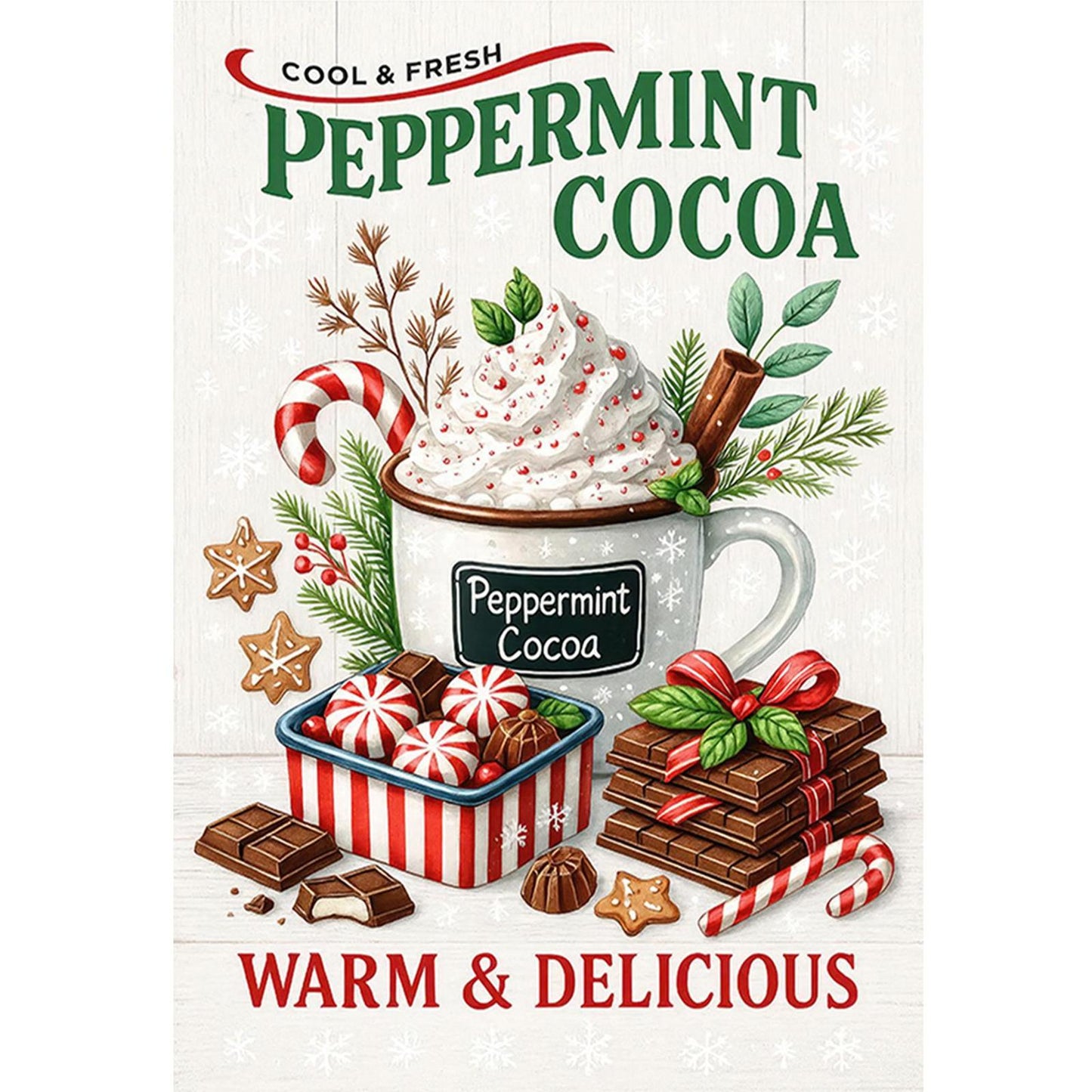 Christmas Poster - Full 11CT Stamped Cross Stitch 40x60CM - Huacan