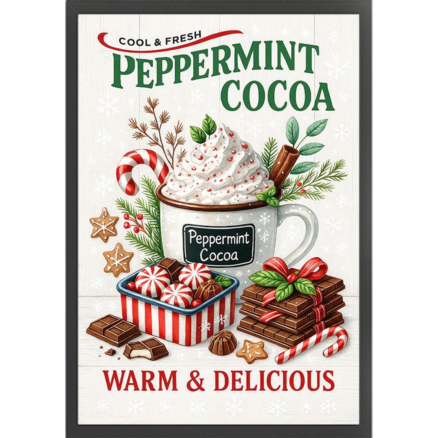 Christmas Poster - Full 11CT Stamped Cross Stitch 40x60CM - Huacan