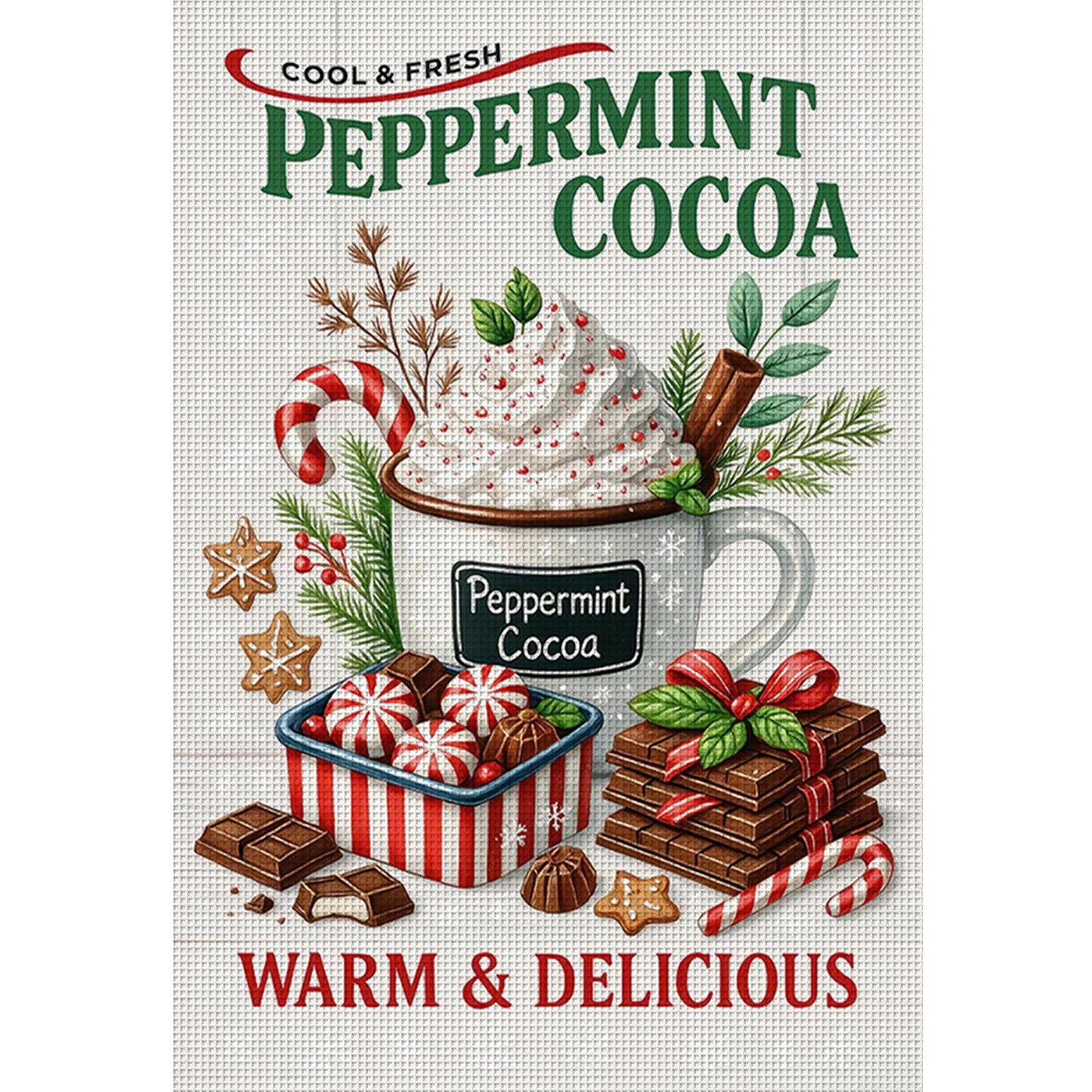 Christmas Poster - Full 11CT Stamped Cross Stitch 40x60CM - Huacan