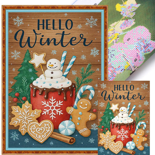 Christmas Poster - Full 11CT Stamped Cross Stitch 40x60CM - Huacan