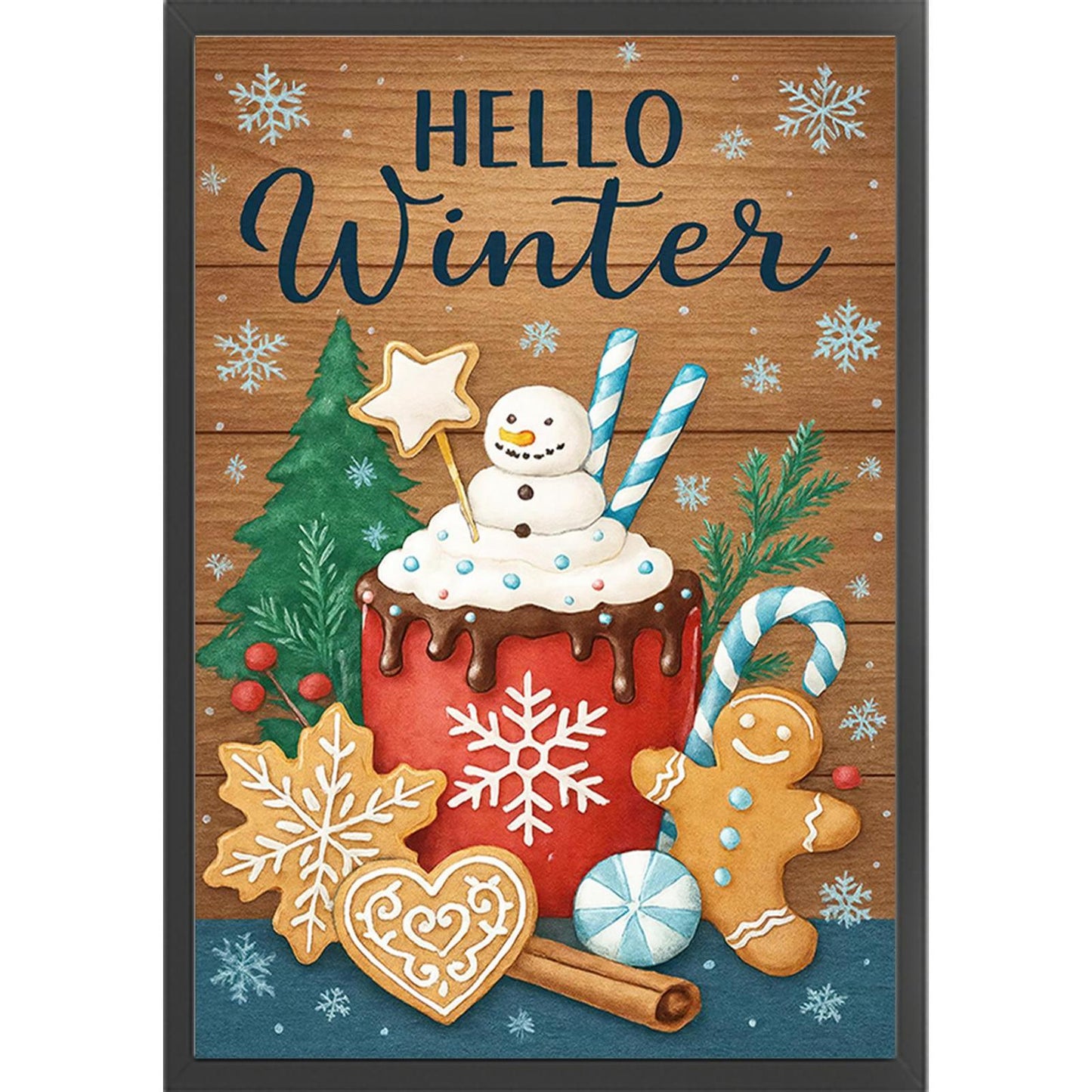 Christmas Poster - Full 11CT Stamped Cross Stitch 40x60CM - Huacan