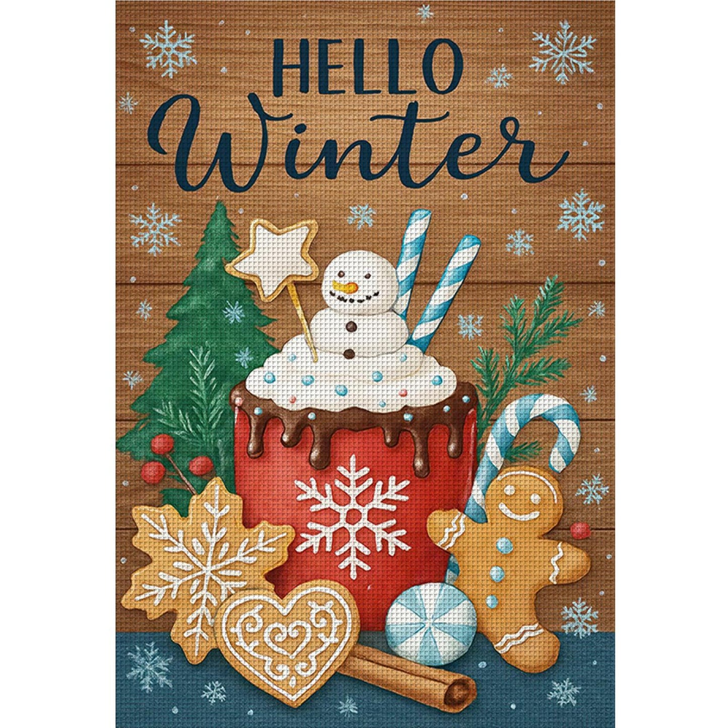 Christmas Poster - Full 11CT Stamped Cross Stitch 40x60CM - Huacan