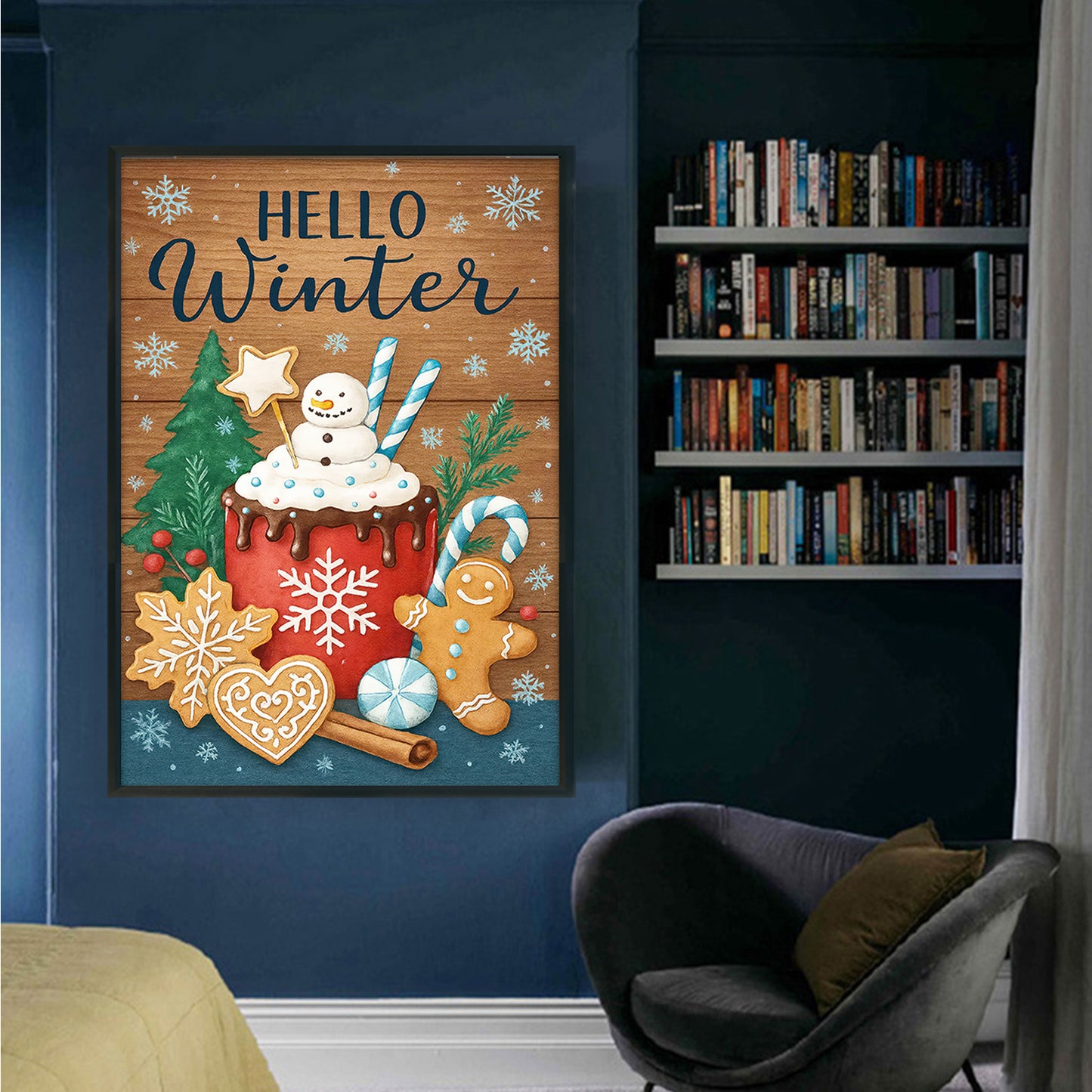 Christmas Poster - Full 11CT Stamped Cross Stitch 40x60CM - Huacan