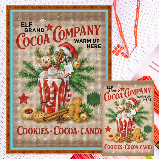 Christmas Drinks - Full 11CT Counted Cross Stitch 40x60CM - Huacan