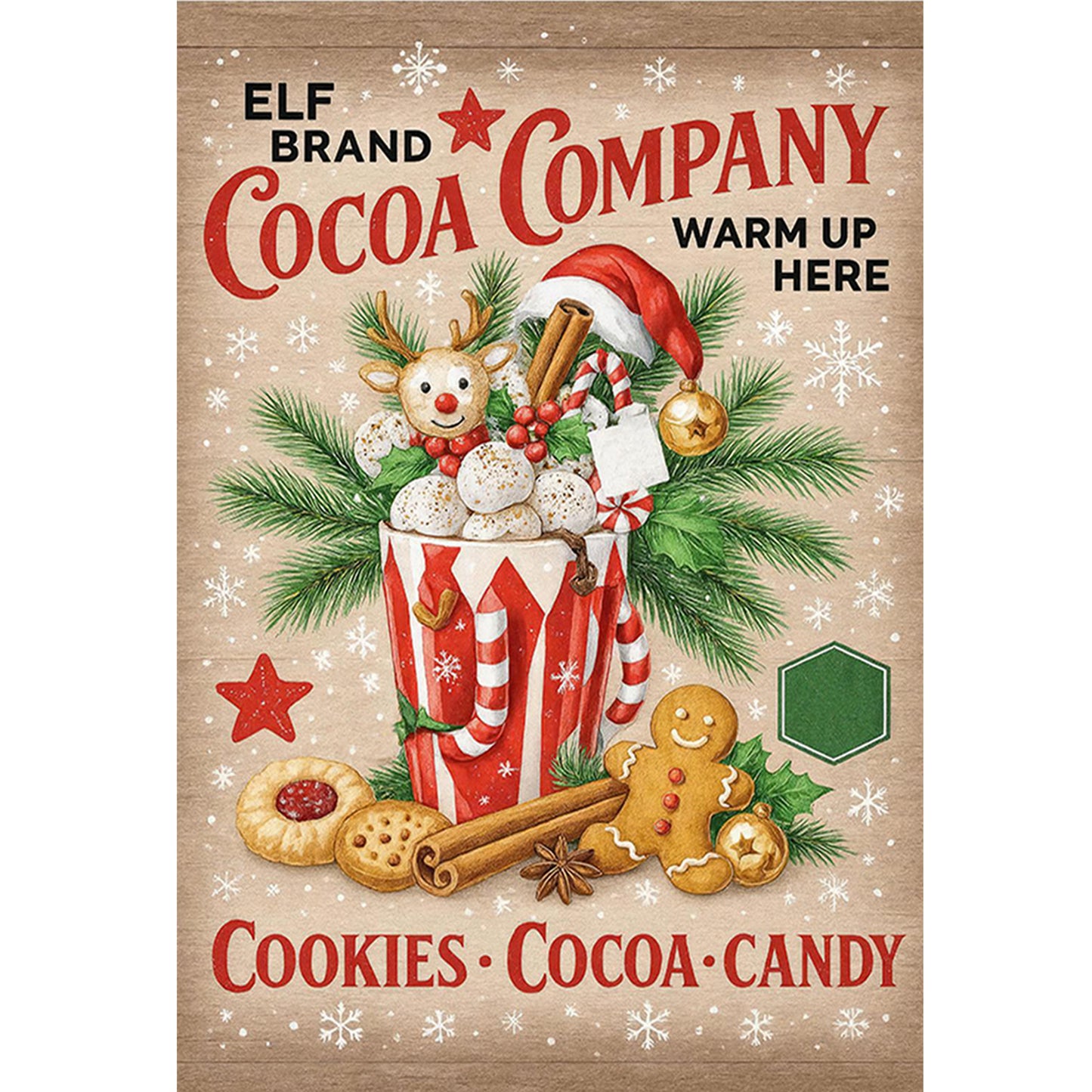 Christmas Drinks - Full 11CT Counted Cross Stitch 40x60CM - Huacan