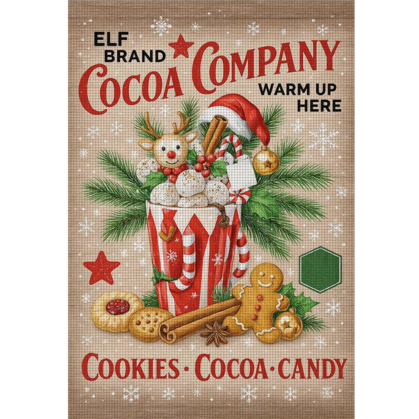 Christmas Drinks - Full 11CT Counted Cross Stitch 40x60CM - Huacan