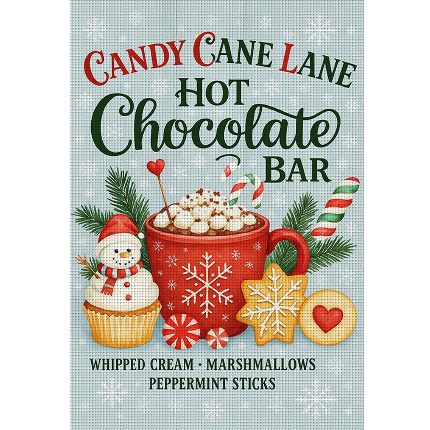 Christmas Drinks - Full 11CT Counted Cross Stitch 40x60CM - Huacan