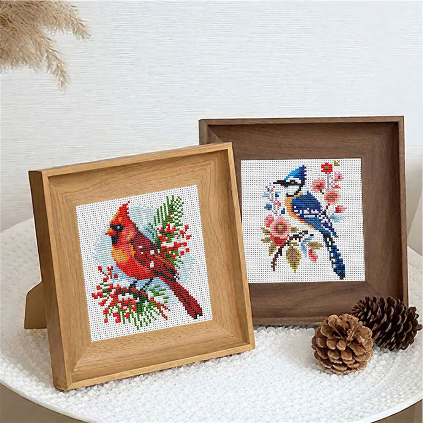 Birds - Partial 11CT Stamped Cross Stitch 15x15CM - Huacan