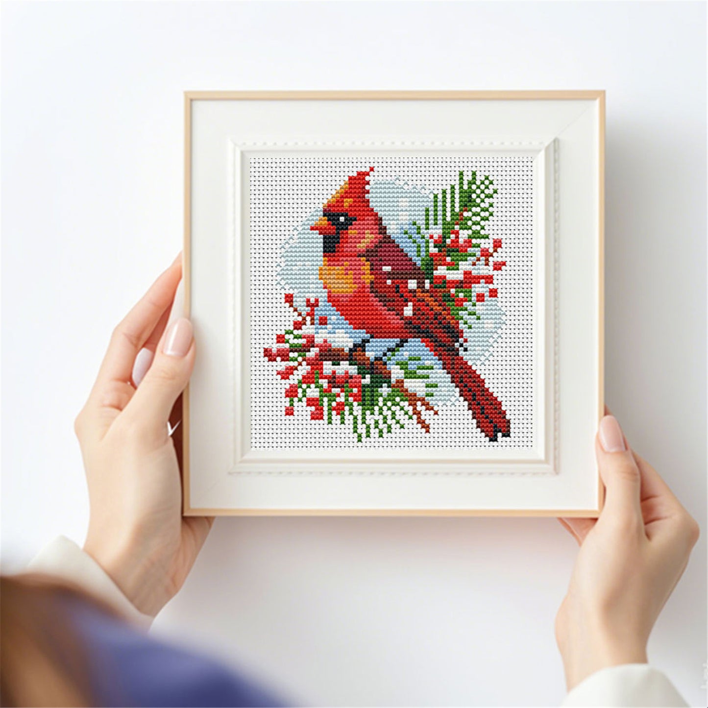 Birds - Partial 11CT Stamped Cross Stitch 15x15CM - Huacan