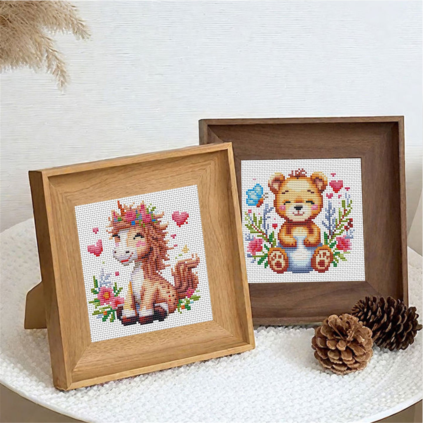 Animals - Partial 11CT Stamped Cross Stitch 15x15CM - Huacan