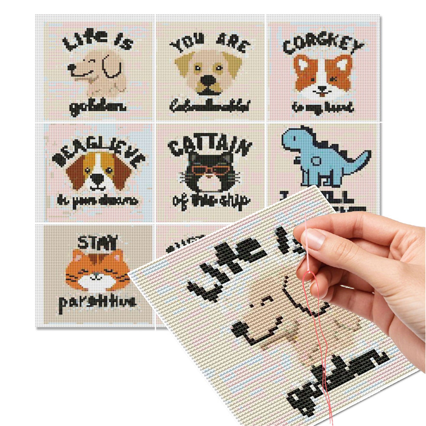 Flowers And Animals - Partial 11CT Stamped Cross Stitch 15x15CM - Huacan