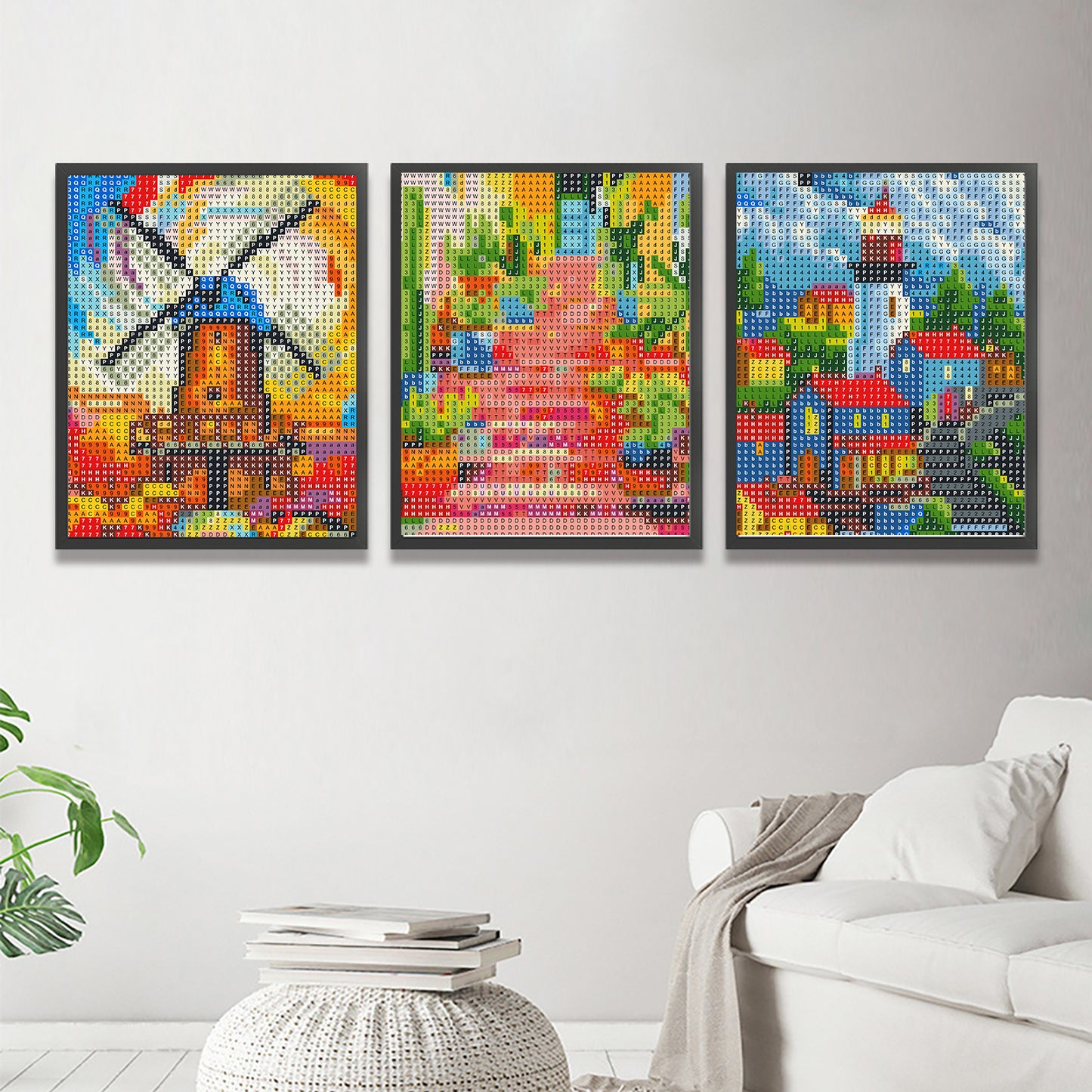 Colorful Scenery And Windmill - Full 11CT Stamped Cross Stitch 15x15CM - Huacan