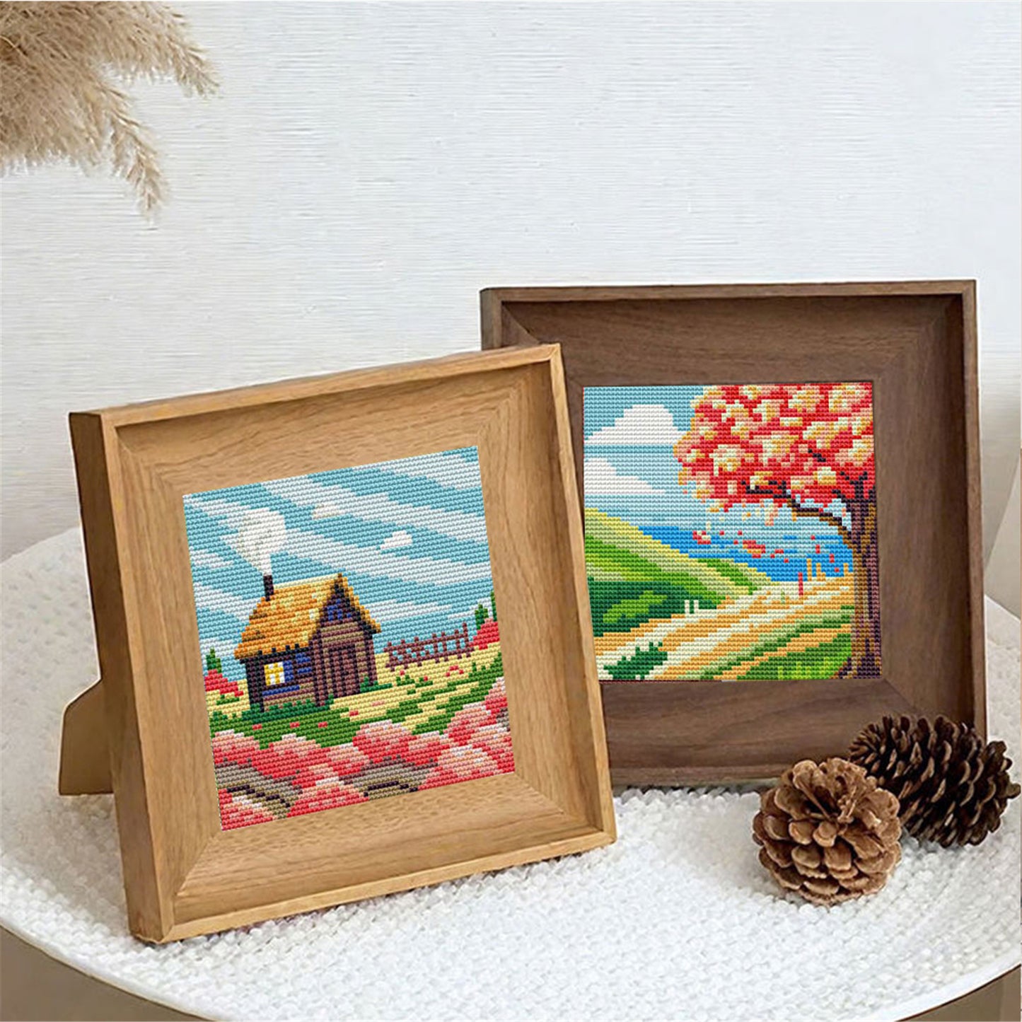Spring Scenery - Full 11CT Stamped Cross Stitch 15x15CM - Huacan