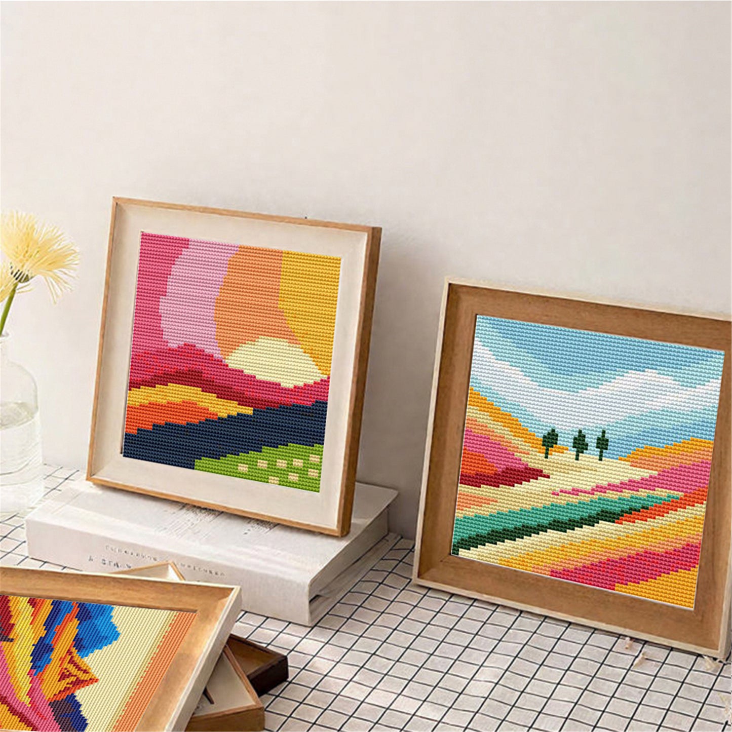 Colorful Sunset - Full 11CT Stamped Cross Stitch 15x15CM - Huacan